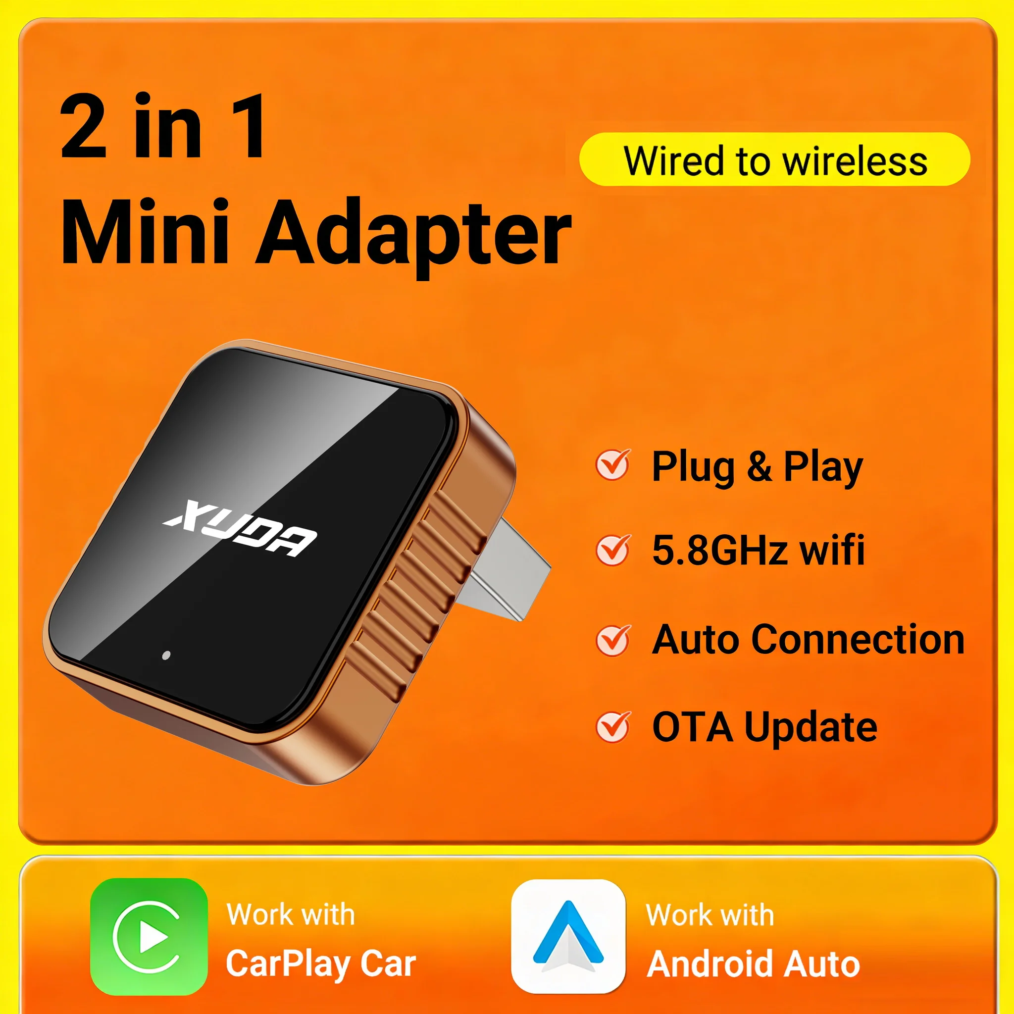 2026 New Wireless CarPlay Adapter, High-Speed Wireless CarPlay Adapter for Original Car System, No Jailbreak, Safe and Reliable