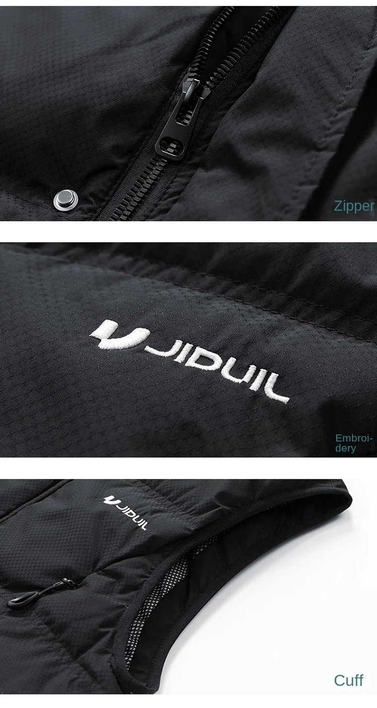 Men's Down Jacket Autumn Winter New Solid Color Simple Thickened Warm Outdoor Sports Stand Collar Coat Men's Sleeveless Jacket