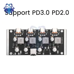 PD65W 4-way fast Charging Module DC5.5x2.5 Support PD3.0/2.0 QC3.0/2.0 FCP AFC Fast Charging Type-C Interface