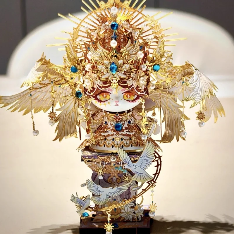 

Meow City Angel & Demon 3d Стерео головоломка Металлическая сборная модель игрушки Настольные украшения Коллекция ручной работы Diy Праздничный подарок Игрушки