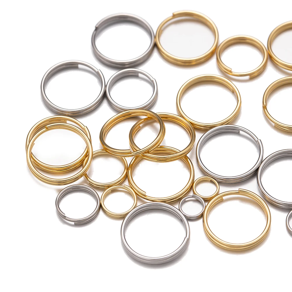 

50/100pcs 5-15mm Stainless Steel Open Double Jump Rings For DIY Key Double Split Keyrings Connectors Jewelry Making Supplies