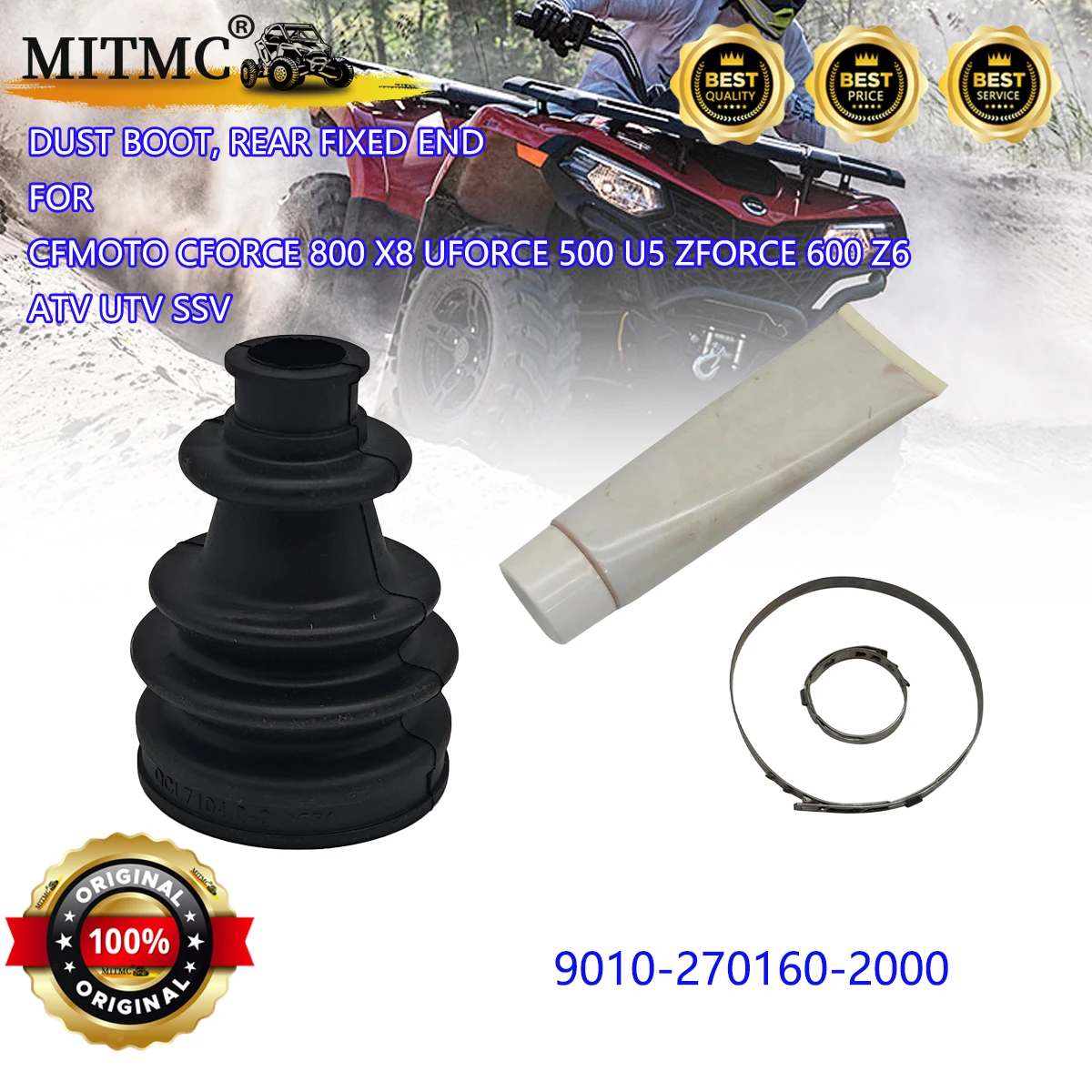 

Пыленепроницаемый чехол, ЗАДНИЙ ФИКСИРОВАННЫЙ КОНЕЦ ДЛЯ CFMOTO CFORCE 800 X8 UFORCE 500 U5 ZFORCE 600 Z6 ATV UTV SSV 9010-270160-2000