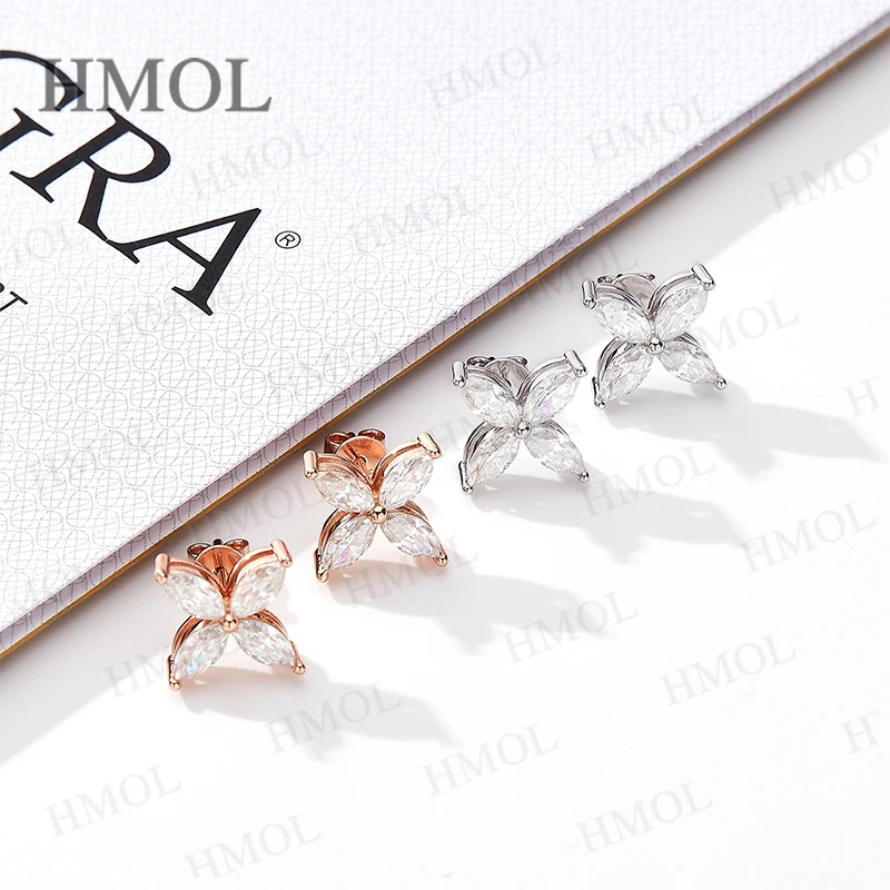 

2025 New Moissanite Marquise Shape Jewelry Earring D Color 100% 925 Sterling Silver Plated 18K For Women Anniversary Gift Charms