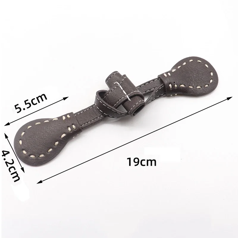 1 Pair Horn Buckle Leather Patch Horn Buttons for Overcoat Decoration Sewing Accessories DIY Apparel Craft Needlework Material