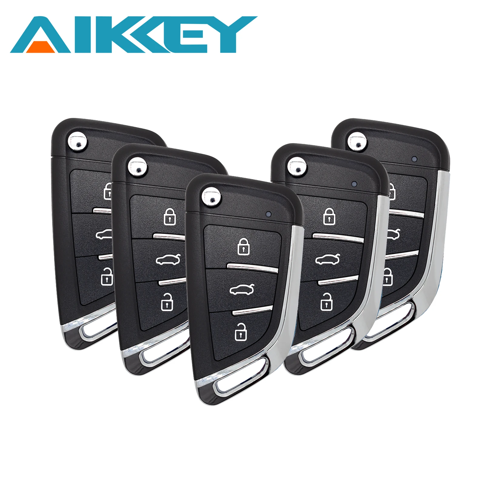 AIKKEY K3 Universal 3 Buttons B Series with Chip Remote Control Car Key Fob Case for AIK Machine Remote Control Key Blade Design