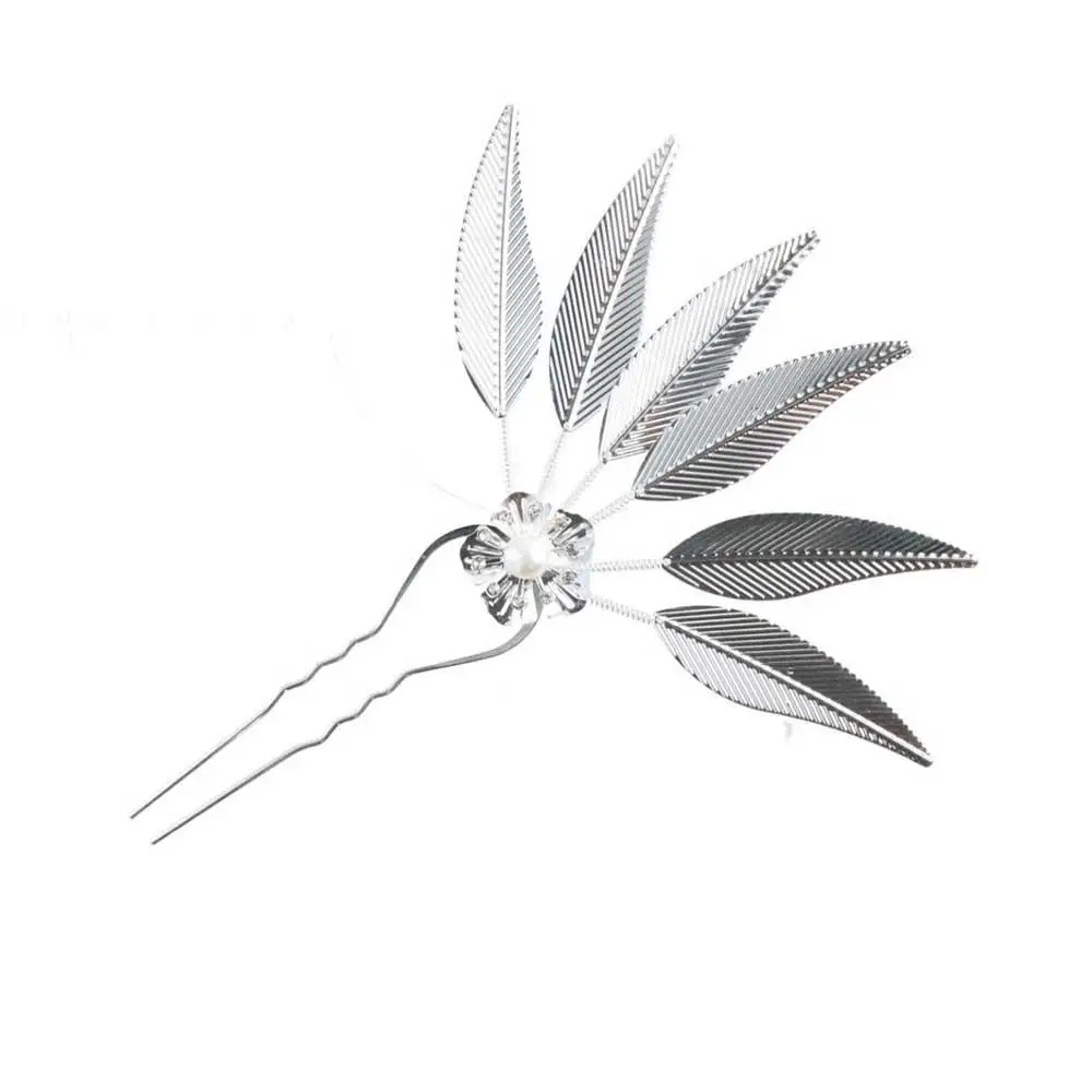 

2pcs Accessories Leaf Ethnic Minorities Hair Accessories Thai Headdress Ancient Style Headwear Metal Hair Sticks U Shape Hairpin