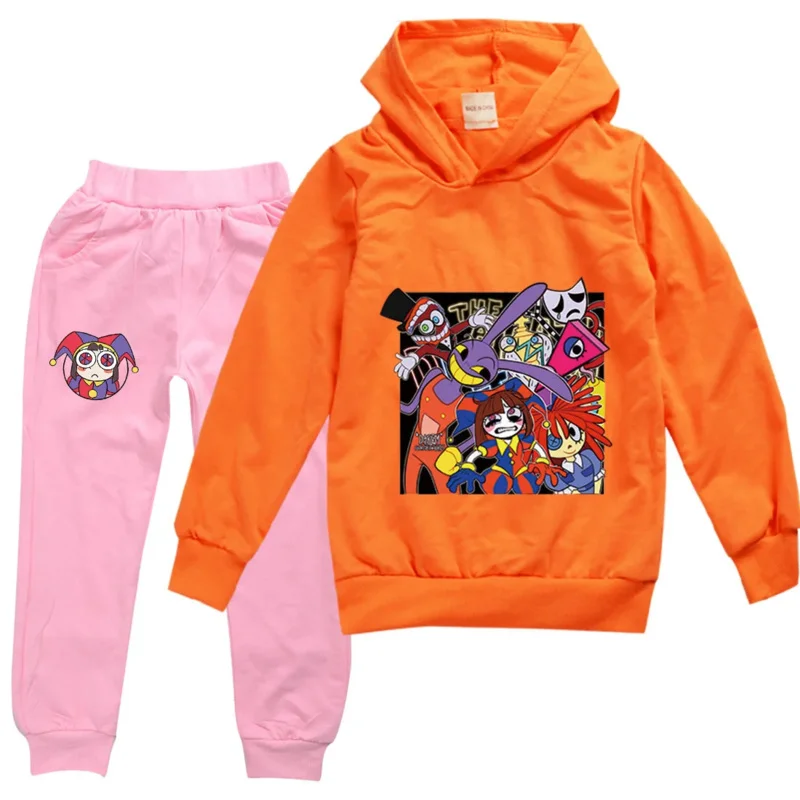 L'incredibile circo digitale vestito cosplay felpa con cappuccio bambini Pomni Jax travestimento panni vestito ragazze outfit felpa pantaloni set ragazzo