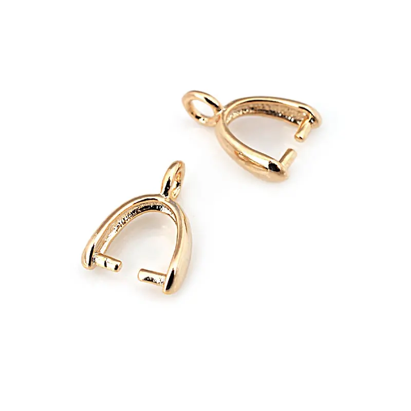 20PCS Full Height 7.5MM 9MM 11MM 13MM 16MM 18K Gold Color Brass Charms Connector High Quality Diy Jewelry Findings Accessories