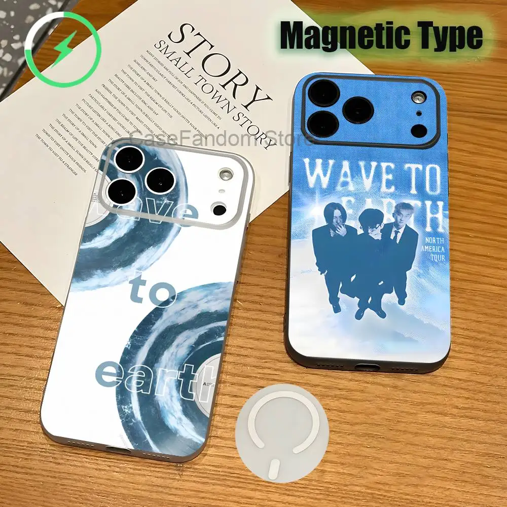 

W-Wave To E-Earth summer flows Transparent White Phone Case For iPhone 17,16,15,14,13,12,Pro,Max,Plus Magnetic Wireless Charging