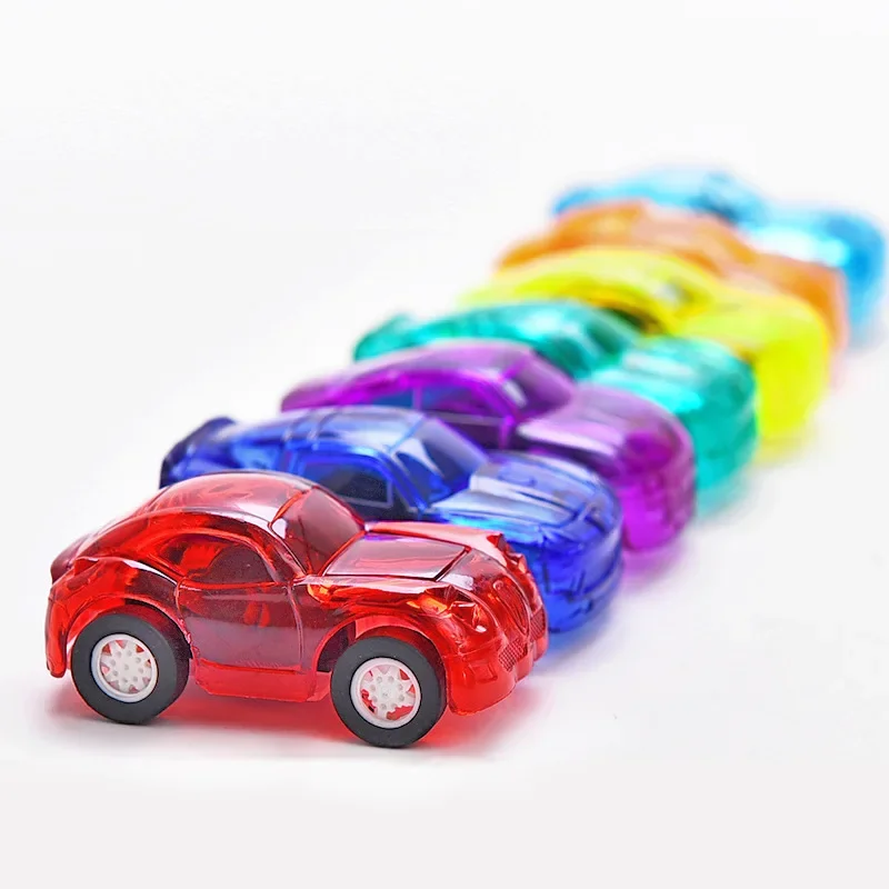 Mini Pull Back Mini Car Kids Birthday Party Toy Transparent Inertial Broken-resistant Funny Car Model for Boys or Girls Bicycles