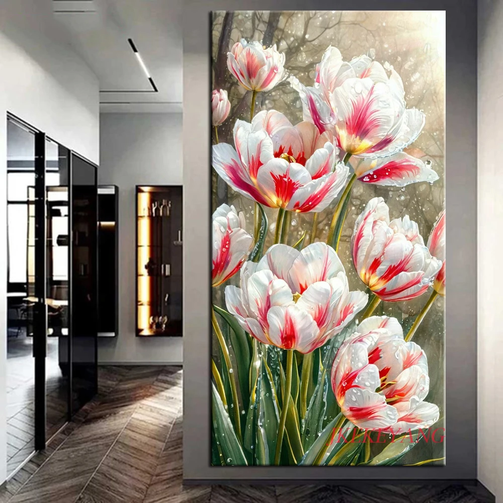 Big Size 5D DIY Diamond Painting Beautiful Tulips Flower Picture Diamond Embroidery Painting DIY Mosaic Gift Home Decor