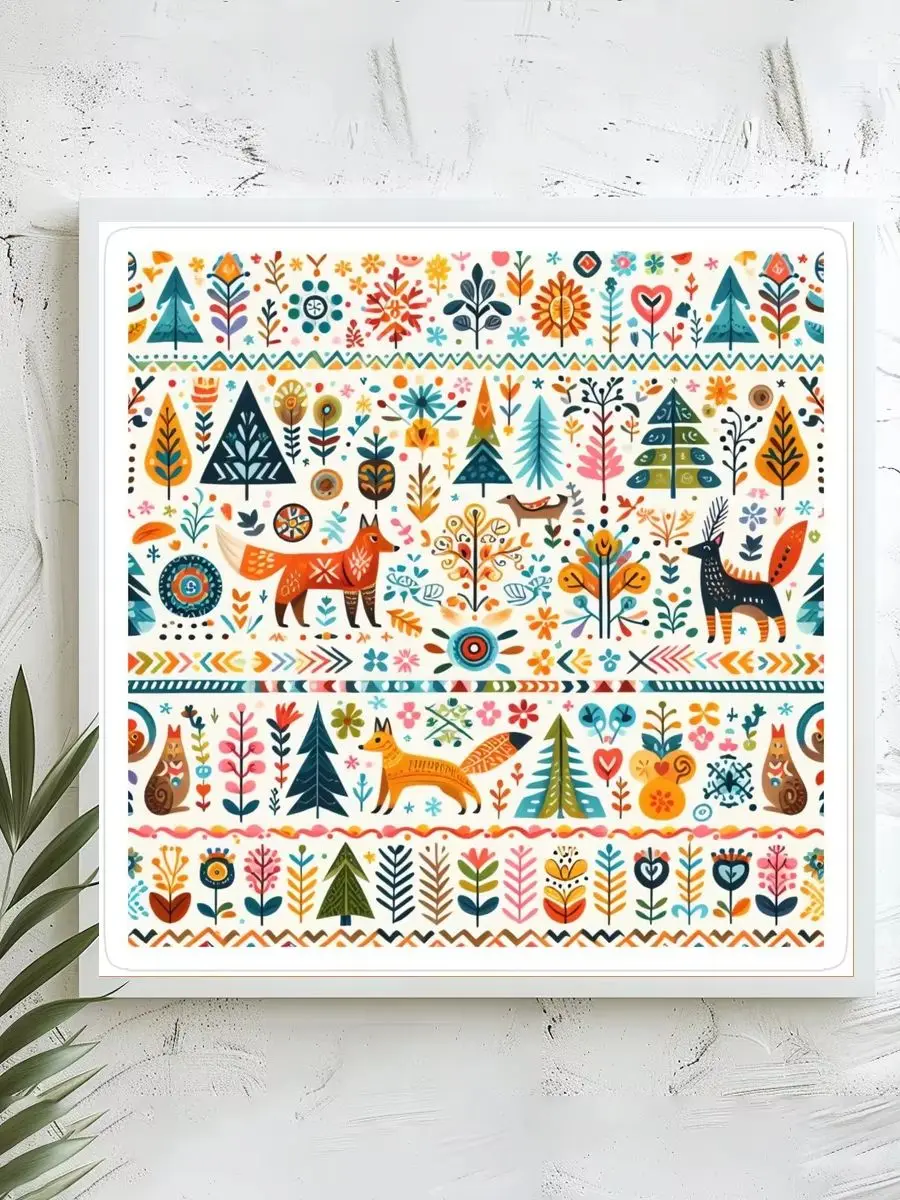 1 Stück 40x40 cm/15,74 Zoll, 11Ct/14Ct Kreuzstich-Set, DIY Valentinstagsgeschenk, Stickerei-Set für Festivals, Volksmärchen-Waldtier-Muster – Detail 1