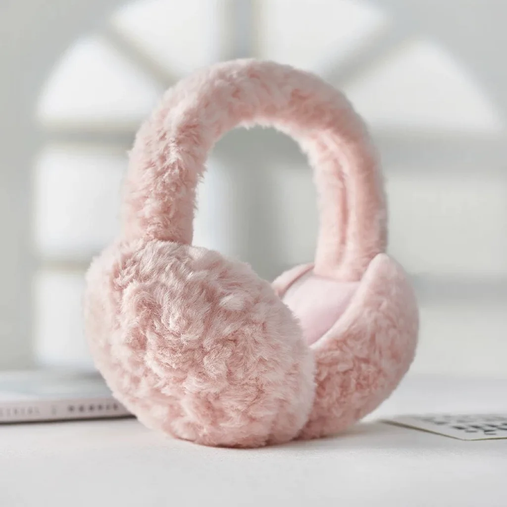 

Anjj Romantic Pink Earmuffs 2025 Winter New Fashion Cute Imitation Cashmere Warm Ear Protect New Year's Gift