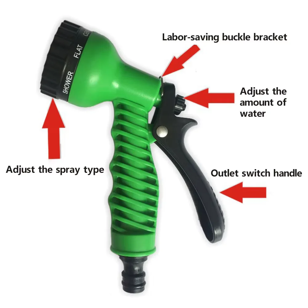 Garden Hose Pipe Water Hose Expandable Magic Hose 7 Patterns Water Gun Foam Pot flexible reels hose Car Wash Gun Sprayer image 3
