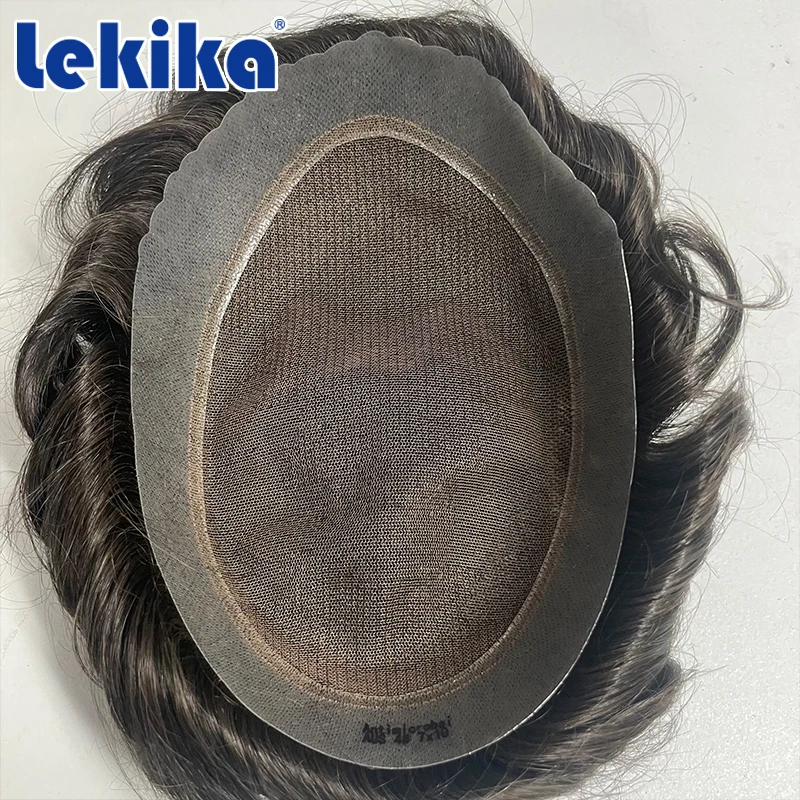 Upgraded Australia Toupee Lace PU Men's Wig Breathable Men's Hair Prosthesis Soft Indian Hair System for Man 6'' Men's Hairpiece