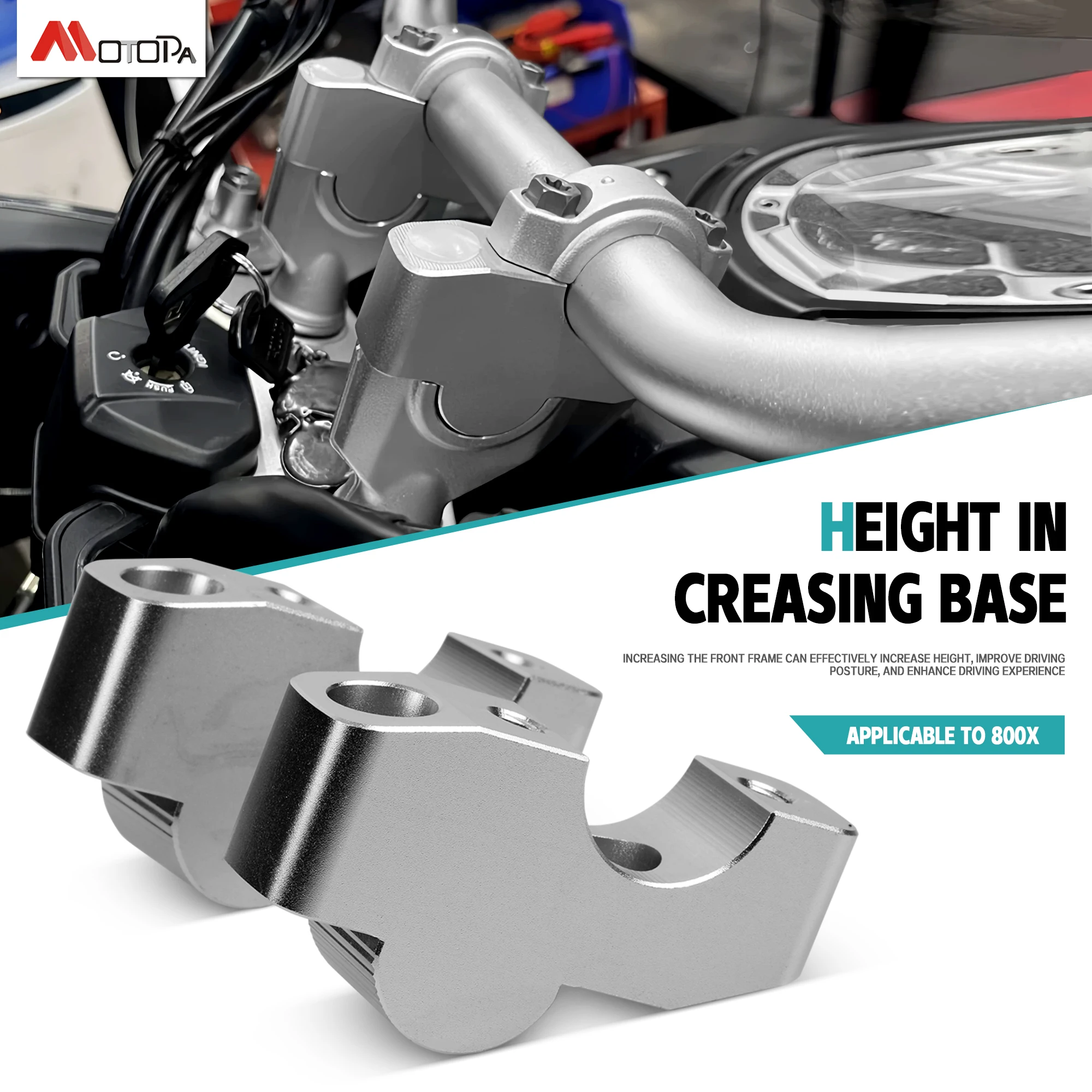 For KOVE 800X 800 X 2023-2025 Extend Adapter KOVE 800X 2024 Motorcycle Handlebar Riser Bar Mount Handle Clamp