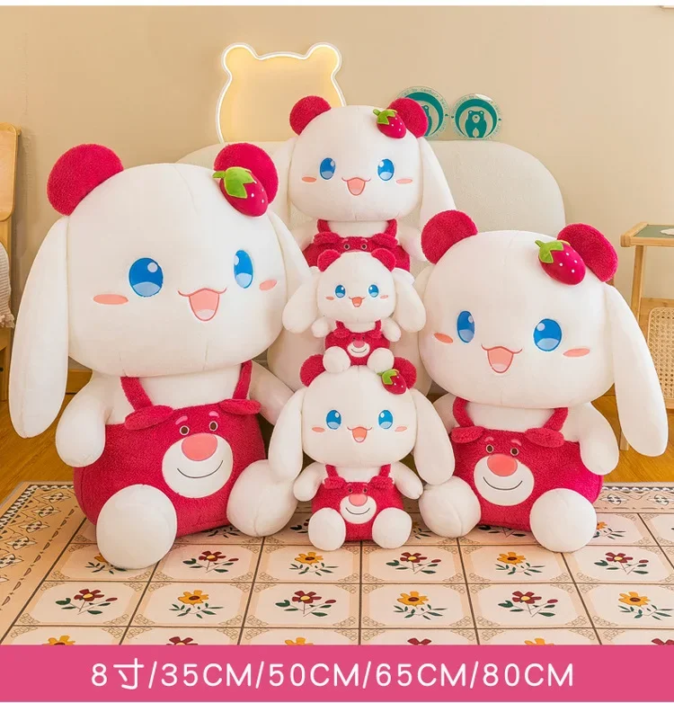 

55cm Cartoon Sanrio Kuromi Cinnamoroll Plush Toy Kawaii Strawberry Lotso Soft Stuffed Doll Cute Big Size Sleep Pillow Girl Gift