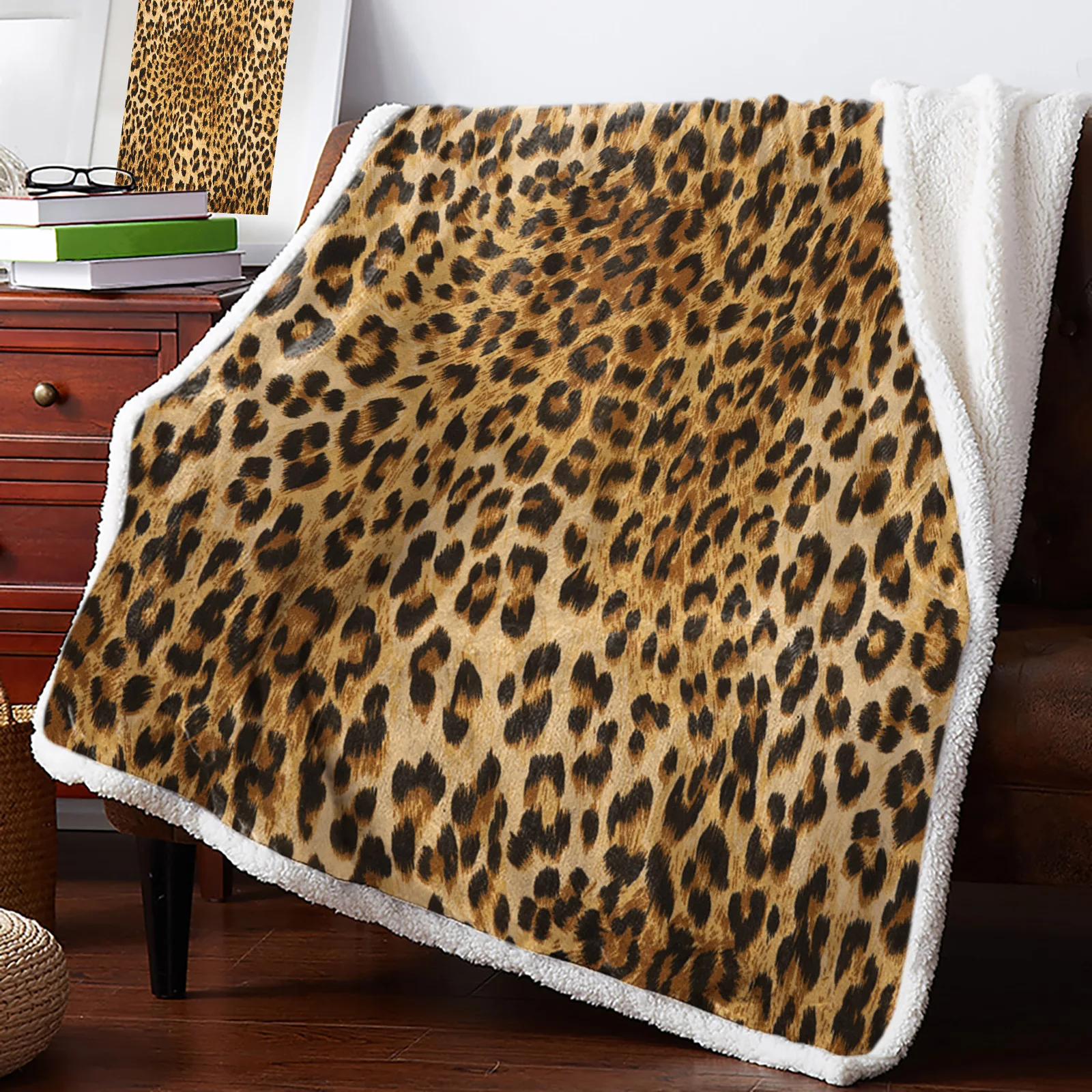 Wild Animald Leopard Blankets Winter Warm Cashmere Blanket Office Sofa Soft Throw Blanket Kids Bed Bedspread