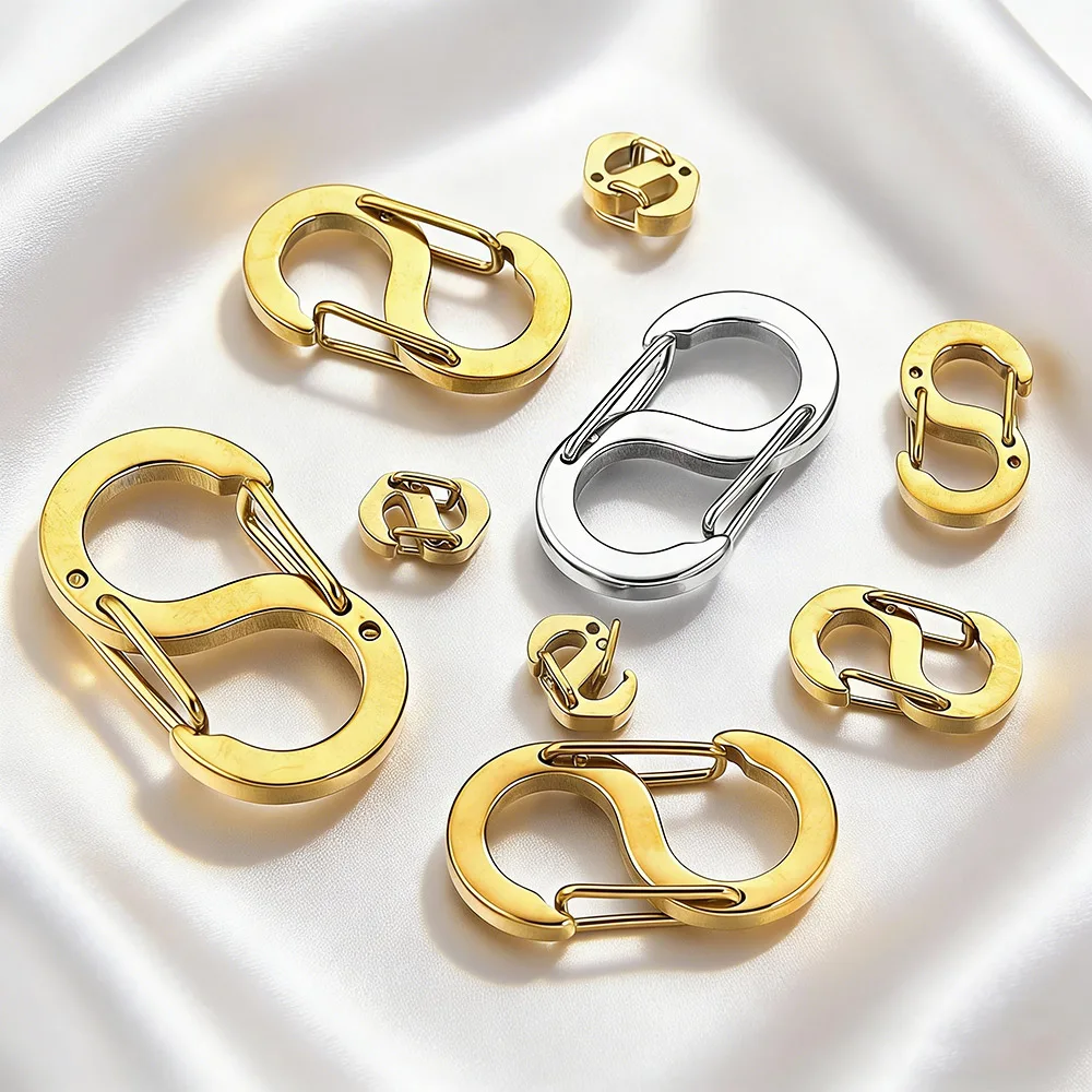 Hebilla elegante de acero inoxidable con letra S, cierres de langosta chapados en oro, ganchos, conector, collar para accesorios de fabricación de joyería DIY, 4 Uds.