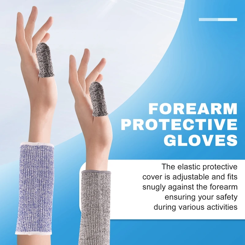 손가락 커버로 얇은 피부 및 멍이 든 팔 보호 슬리브, 4 쌍 컷 화상 방지 슬리브