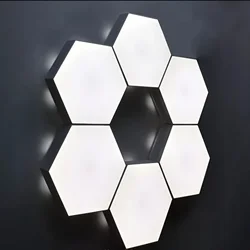 Hexagonal touch LED wall light, neutral white light, night light touch, convenient to use, energy-saving, 6-pack