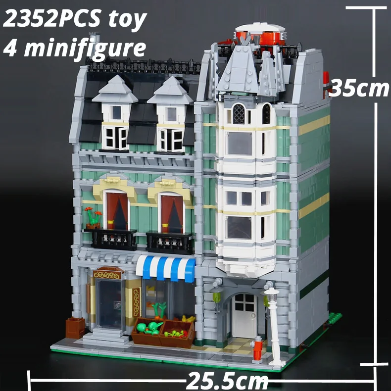 

2352 шт. зеленые продуктовые строительные блоки, кирпичи, игрушки для девочек на день рождения, Рождество, совместимые 10185 15008