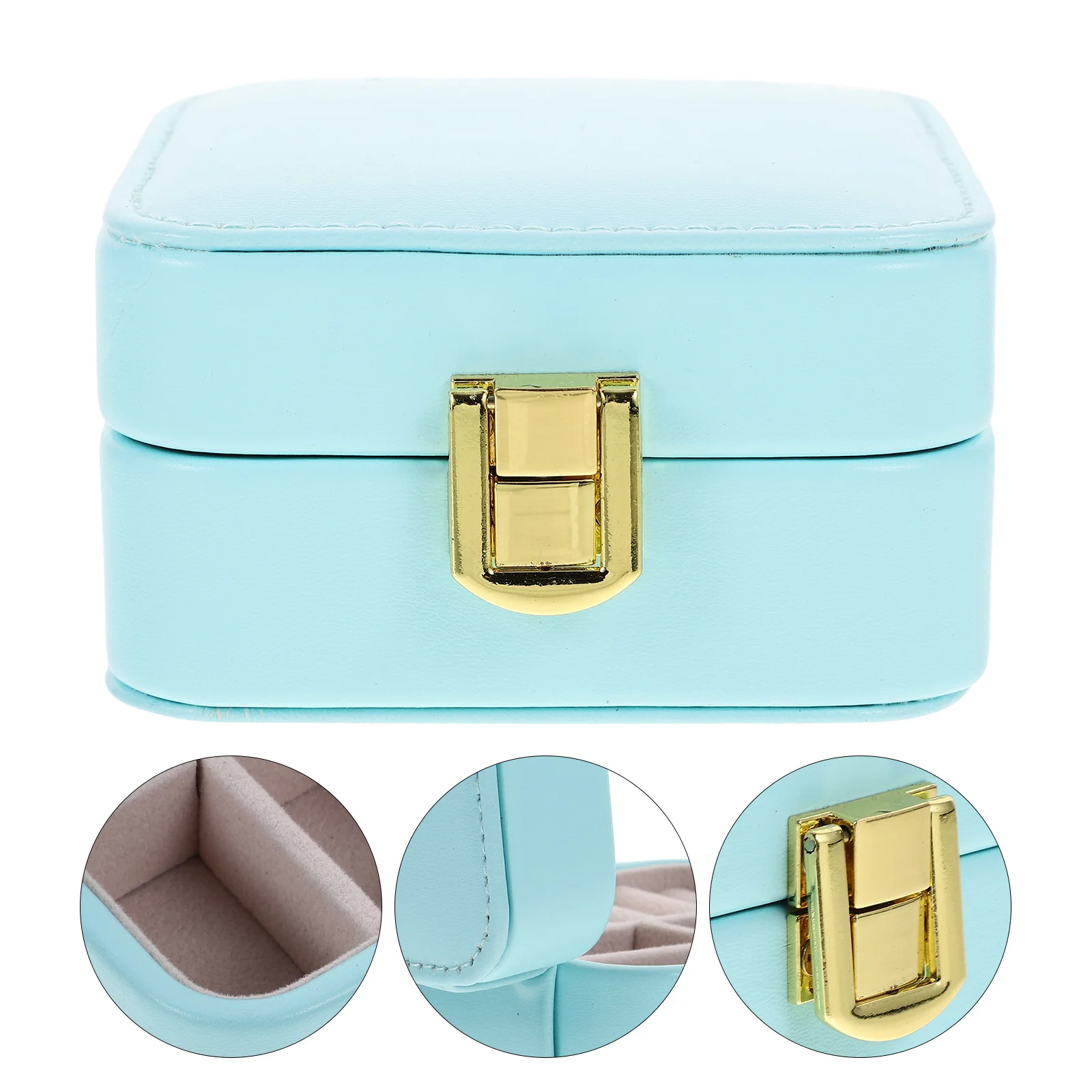 

Small Jewelry Storage Box Portable Travel Organizer Case with Mirror Necklace Bracelet Ring Earrings Storage Rings Jewelry Box