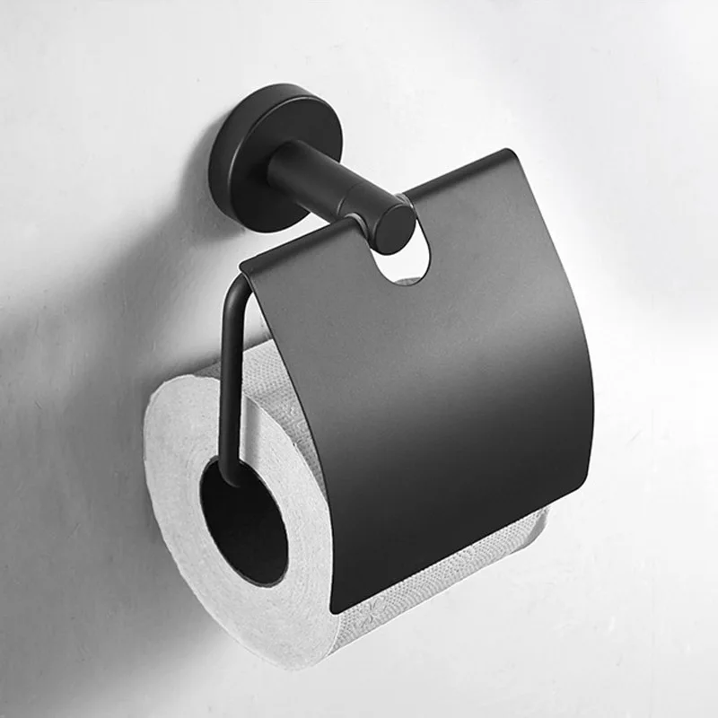 Toilet Tissue Paper holder towel rack Black walnut toilet roll rack Creative solid wood paper towel hook bathroom rack