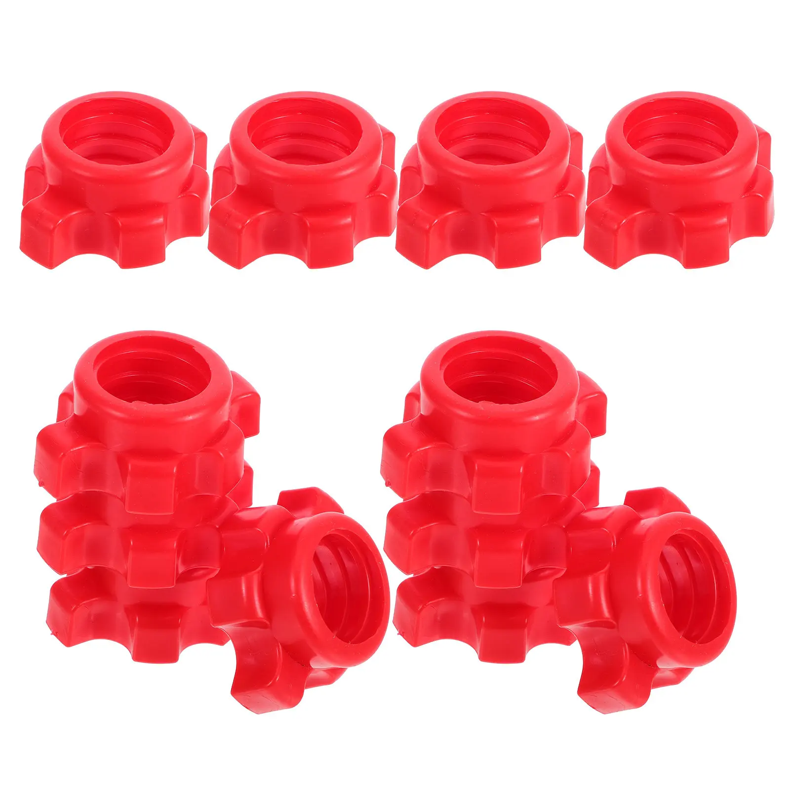 12Pcs Universal Plastic Spinlock Collars Red - Dumbbell Barbell Nuts for Secure Locking Strength Training Muscle Building