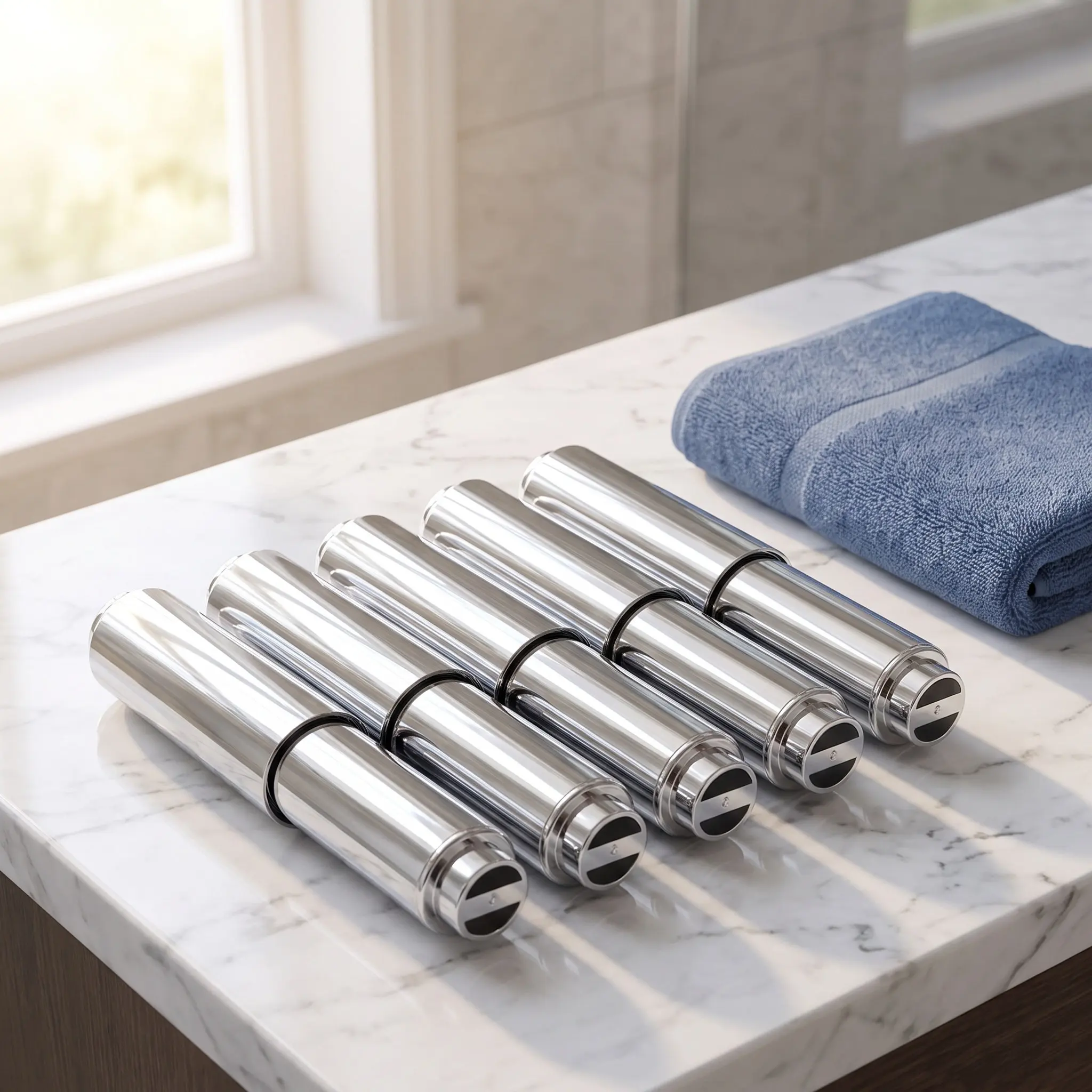 5Pcs Premium ABS Spring Tissue Roll Rod Universal Toilet Paper Holder Core Stick for Bathroom Easy Install Ergonomic Paper Rack