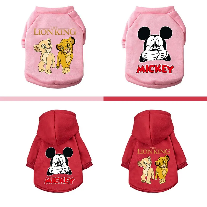 Disney Mickey Lion King Dog Clothes for Small Medium Dogs Winter Warm Pet Dog Clothing Yorkshire Bulldog Pet Puppy Coat Sweater