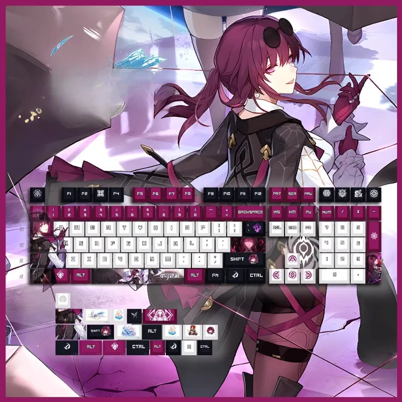 Anime Girl Keycap PBT Sublimation 125 Keys Customized Keycaps for MX Cross Switch Gaming Mechanical Keyboard Accessories Gifts