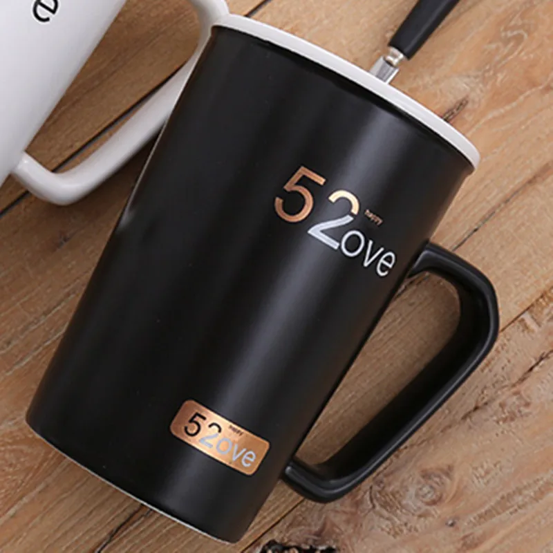 

Кружка для кофе Cerc, чашка для завтрака, парные чашки для воды, кружки для раннего чая, креативные кружки с крышкой и ложкой, подарок на День святого Валентина, китайский стиль