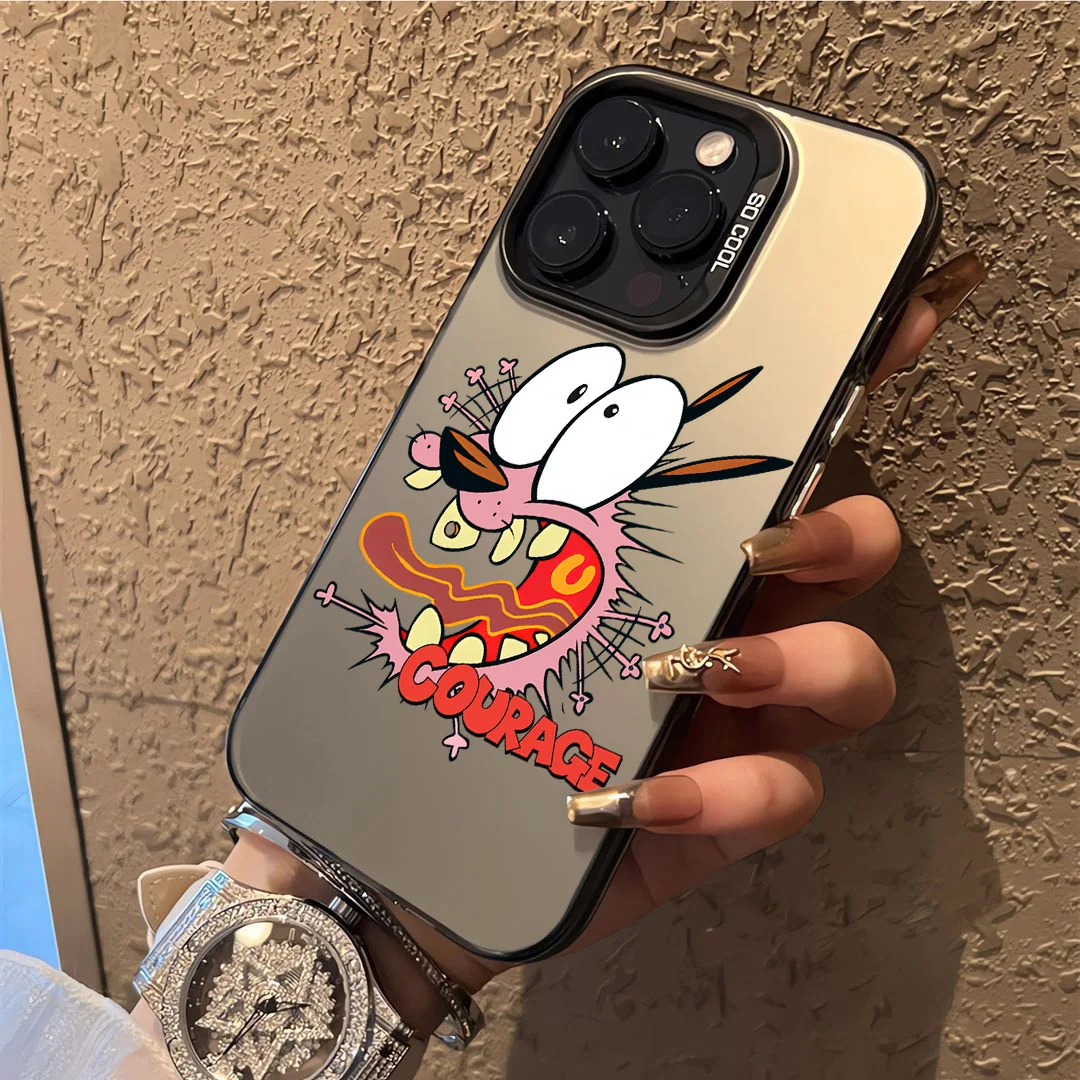 Hot COURAGEOUS Cowardlys Dog Phone Case for IPhone 16 15 14 13 12 11 Mini Pro Max X XR XSMAX 8 7 Plus Anti Fall Matte Back Cover