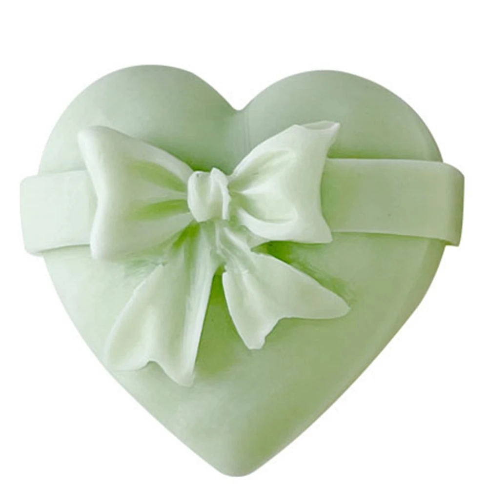 

Bow shaped love candle mould Heart shaped chocolate wedding cake Silicone Mold Scented Making Tools 3D DIY Handmade Fragrance