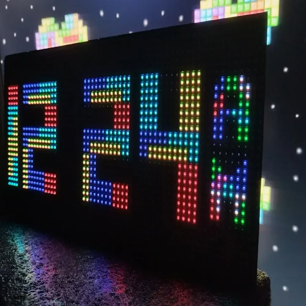 RGB WIFI Digitale Automatische Timing Klok Dot Matrix Klok Multifunctioneel Blok LED Full Color Display Klok