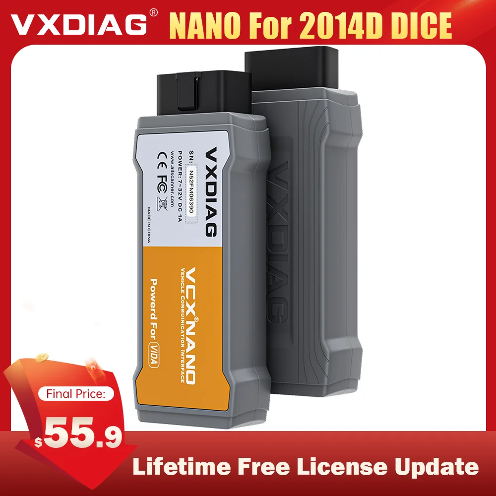 VXDIAG VCX NANO NX300 For Volvo Automatic obd2 Diagnostic Tools 2014D DICE All System j2534 ECU Coding Programming Free Update