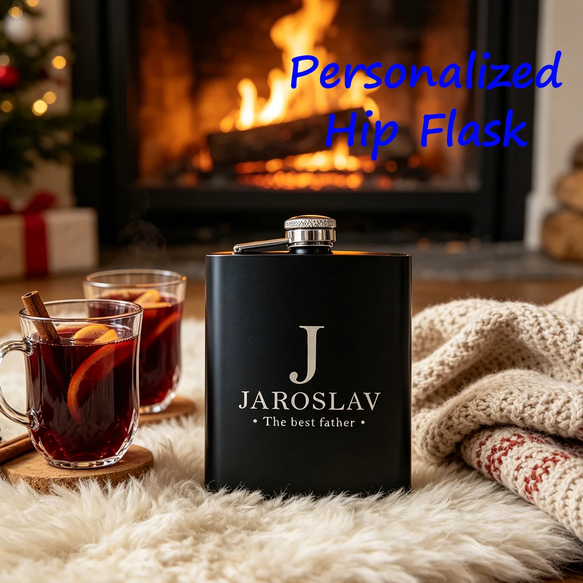 Hip Flasks for Liquor for Men with Initials Monogrammed Gifts for Dad Birthday Personalized Gifts for Him Dad Engraved 7OZ Flask