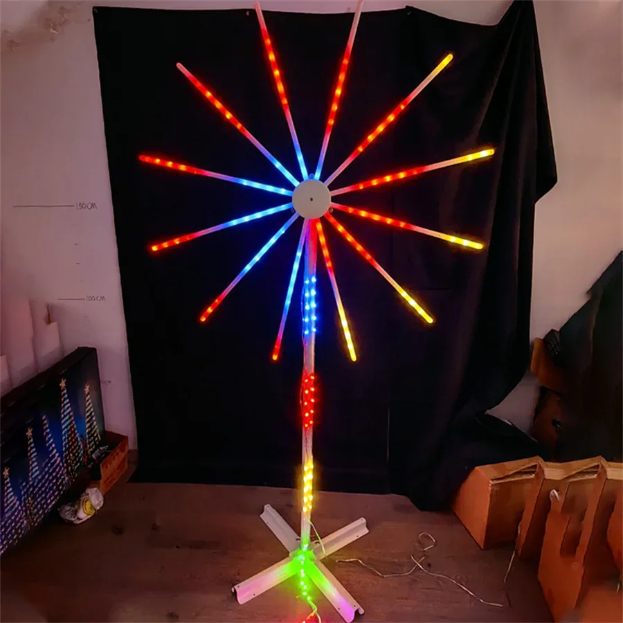 2.5/3.5/4.5M Large Smart RGB Firework Light App Control RGB LED Starburst Light Christmas Tree Fireworks Garland Light