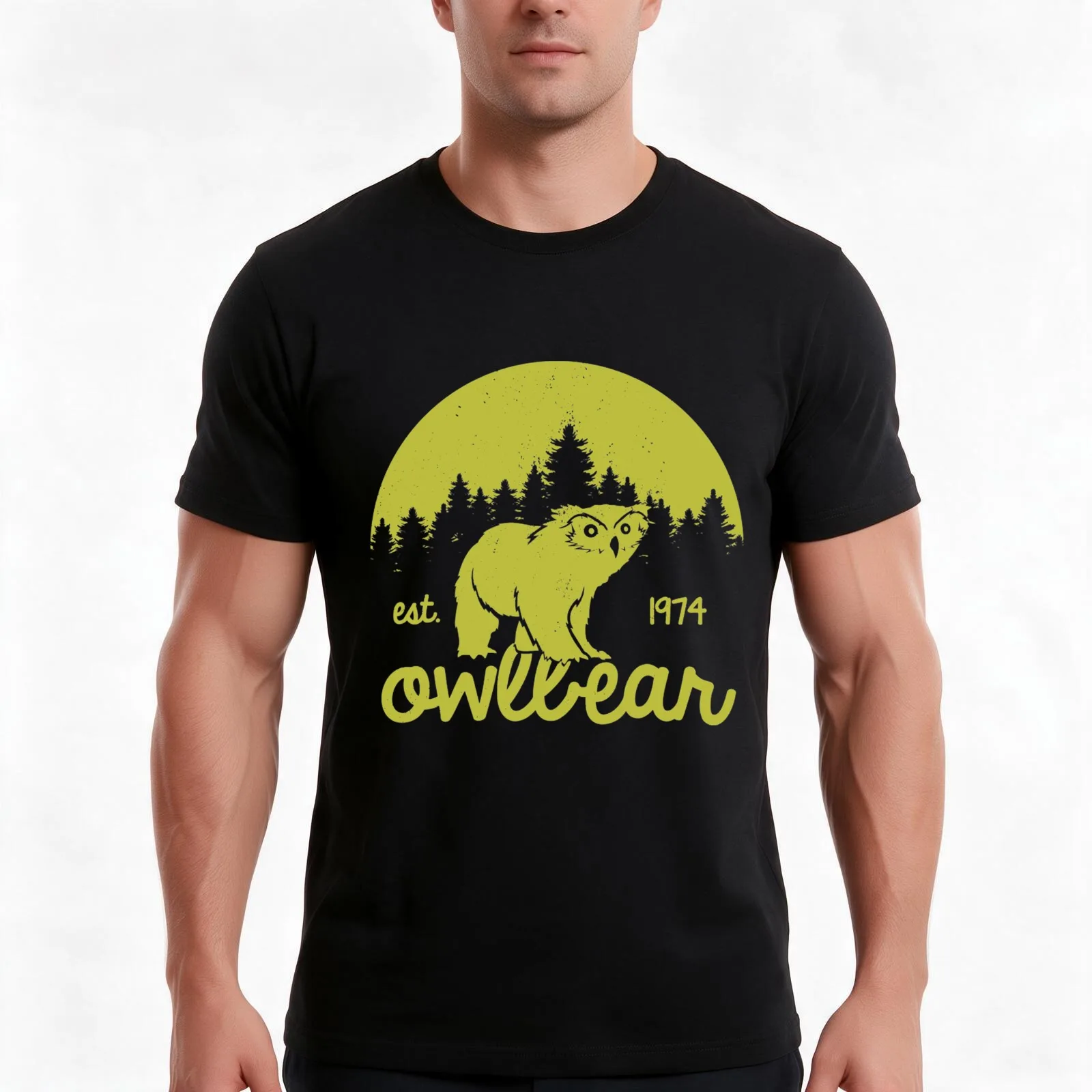 Owlbear T-Shirt Summer Casual Cotton Tee Oversized Streetwear Tops Vintage Graphic Print Loose Fit Short Sleeve 100% Cotton