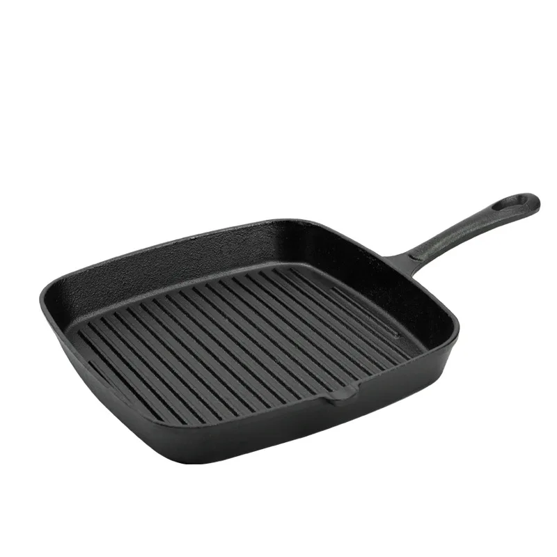 YFY Cast Iron Steak Pan  Coating Gas Universal Vegetable Oil Striped  Pan