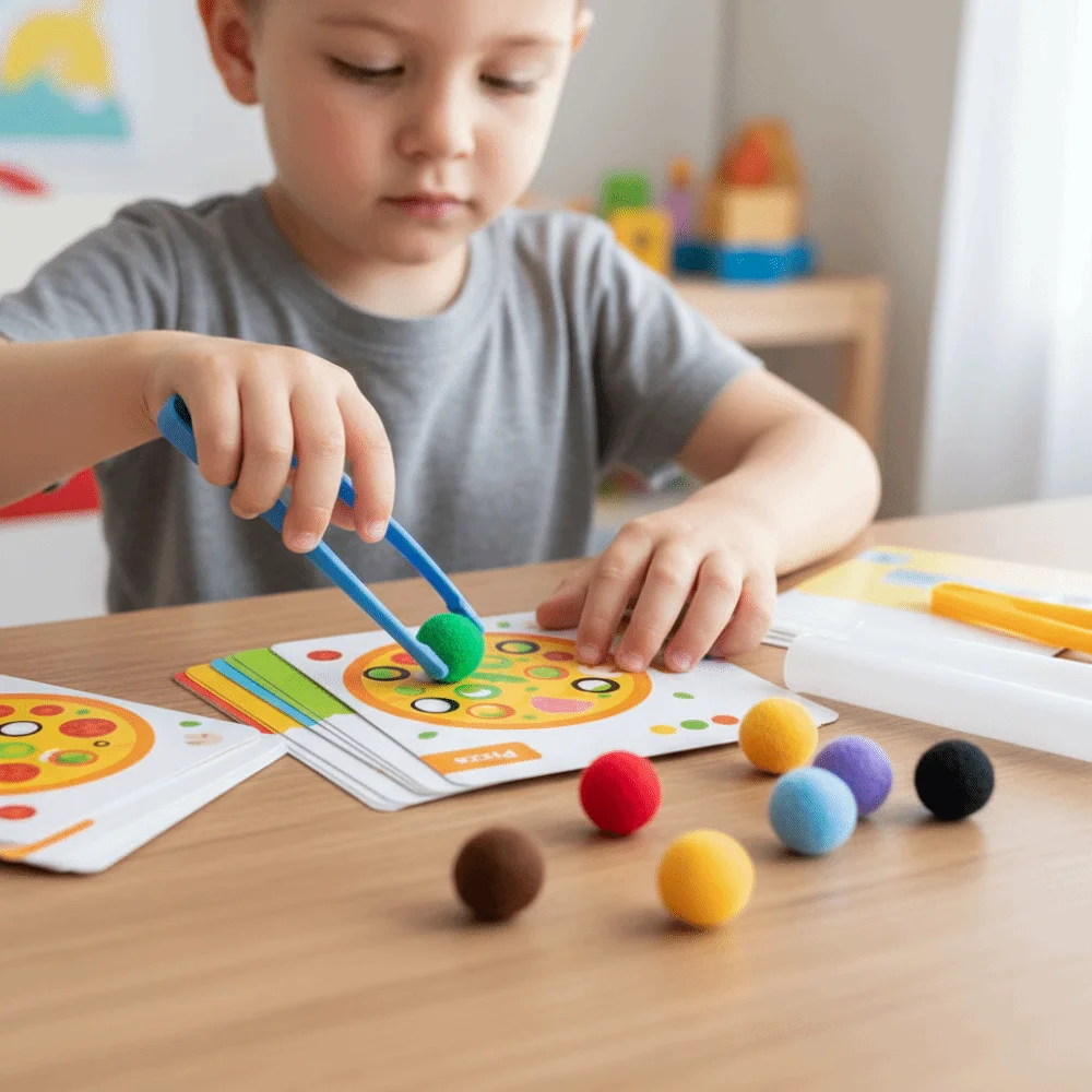 Zabawki Montessori: spinacz do papieru, pluszowa kula, puzzle do sortowania kolorów, zabawki edukacyjne dla dzieci, wielofunkcyjne wzory