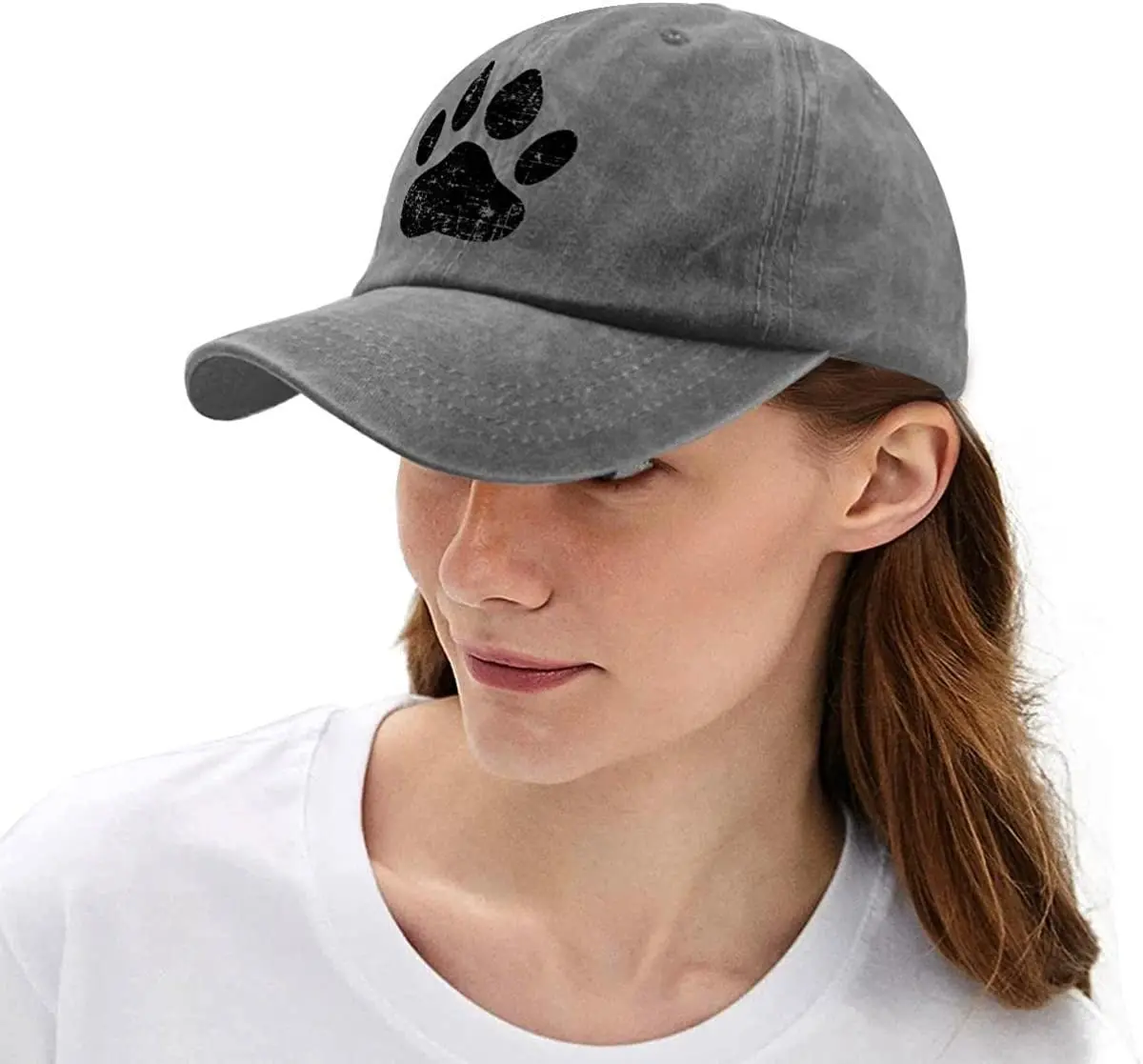 Casquette de camionneur en coton imprimé patte de chien pour hommes et femmes, casquettes de baseball réglables, chapeaux de voyage décontractés