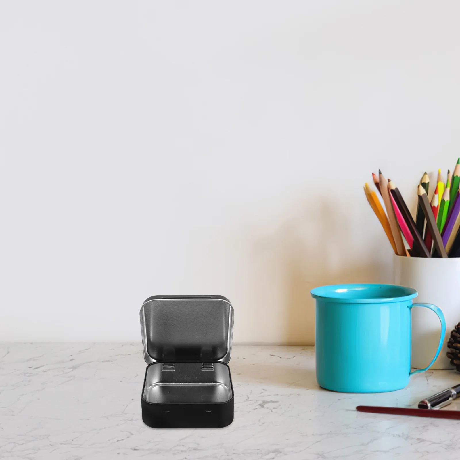 

2Pcs Decorative Metal Tin Box Containers Stylish Elegant Appearance for Jewelry Candy Sundries Versatile Usage Compact Portable