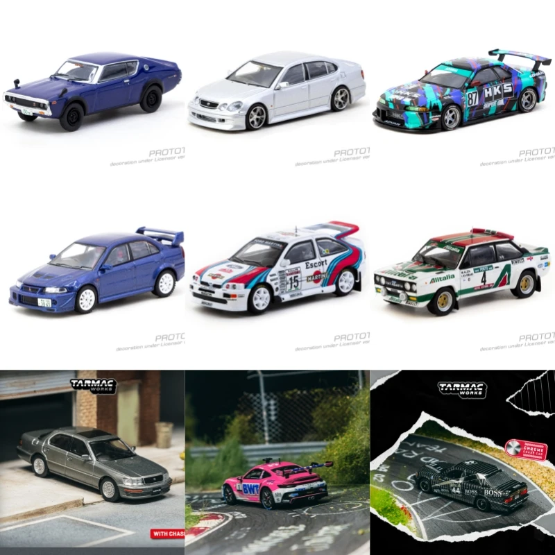 

Tarmac Works 1:64 Lancer EVO 190E Aristo JZS161 GT3 Cup R32 HKS ABARTH Rally Escort RS LS400 2000GT Diecast Model Car