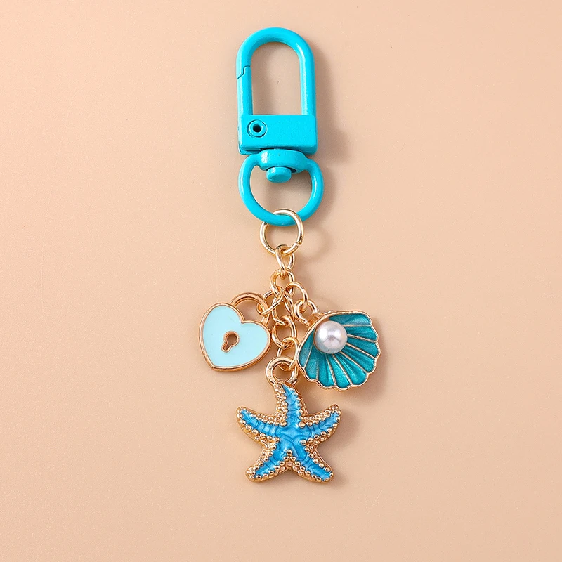 Aihua Niedlicher Schlüsselanhänger Y2K Sommer Strand Perle Muschel Schlüsselanhänger für Frauen Mädchen Handtasche Anhänger Schlüsselanhänger Ozean Urlaub Schmuck Geschenk – Detail 10