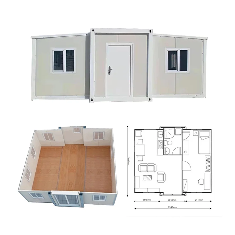 20ft Foldable Expandable Container Prefabricated Manufactured Homes with Bathroom and Kitchen Prefab House Made in California