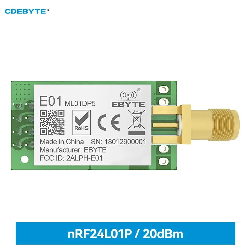 E01-ML01DP5 Long Range SPI nRF24L01P 2.4Ghz 100mW SMA Antenna IoT Wireless Transceiver Transmitter Receiver nRF24L01P RF Module