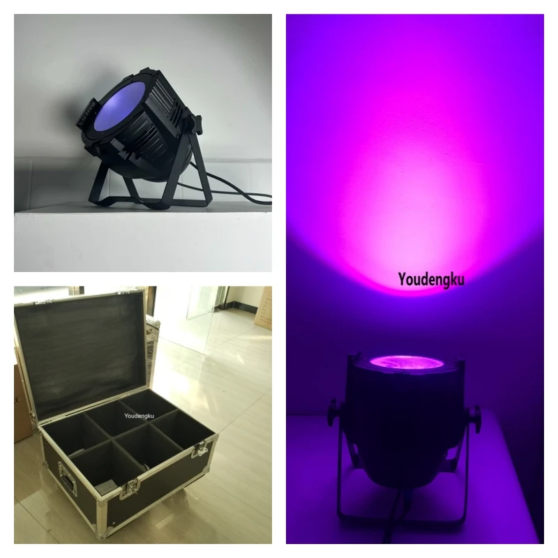 6 pieces with flightcase DMX stage par led indoor 200w rgbwa uv 6in1 cob led par light