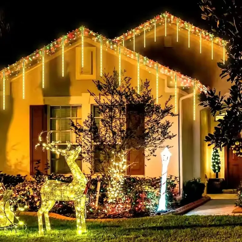 تعمل بالبطارية 8 أنابيب عيد الميلاد ضوء LED سلسلة أضواء منزل شجرة إيف حديقة شارع ديكور الزفاف الجمالية #2